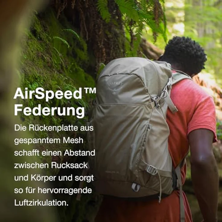 Osprey Hikelite 18 Stardust Yellow/Gray Wolf O/S, Wanderrucksack mit AirSpeed Rückenplatte – Bild 3