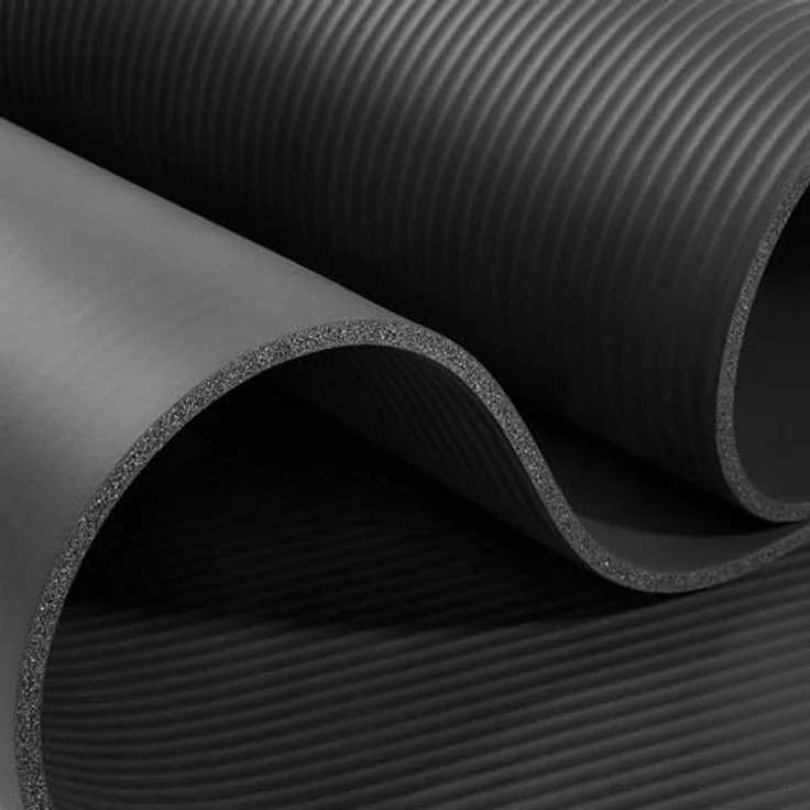HyperMotion Yogamatte HYP58 YOGA MAT 0.8B, NBR-Schaumstoff, 183x61x0,8 cm, Schwarz, mit Tragegurt – Bild 21