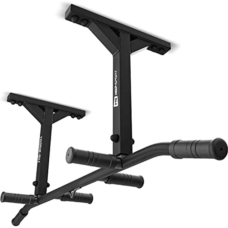 Hop-Sport Multigriff Klimmzugstange für Deckenmontage HS-2001K – Profi Fitness Pull Up Bar mit 6 rutschfesten Griffen und Halterung für Boxsack oder TRX – Bild 3