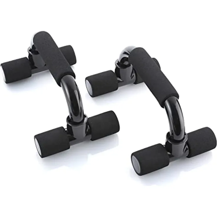 BODYMATE Liegestützgriffe - 2er Set Push-Up Bars - Rutschfeste Griffe Liegestütze - Pushup Bars für Muskeltraining und Krafttraining in schwarz