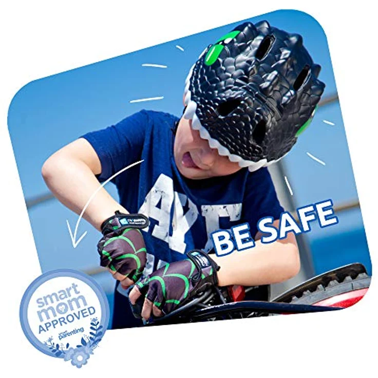 Crazy Safety Crocodile Fahrradhelm für Kinder, Grünes Krokodil, EN1078, mit LED-Licht und Belüftungssystem – Bild 4