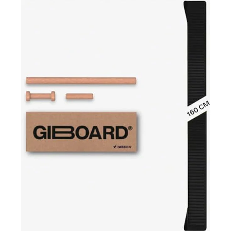 GIBBON Giboard Webbing Set Pure Black, Ersatz-Gurt-Set mit Lock & Roll-Spannsystem, kompatibel mit allen Brettern