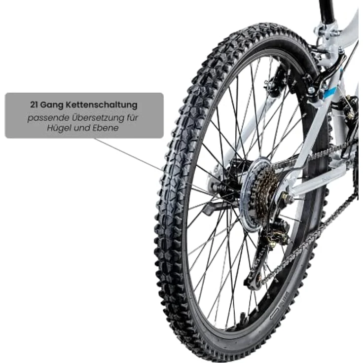 Galano Mountainbike GA20, 24 Zoll, 21 Gang Saiguan, Jugendfahrrad für Mädchen und Jungen, 21 Gänge, blau – Bild 7