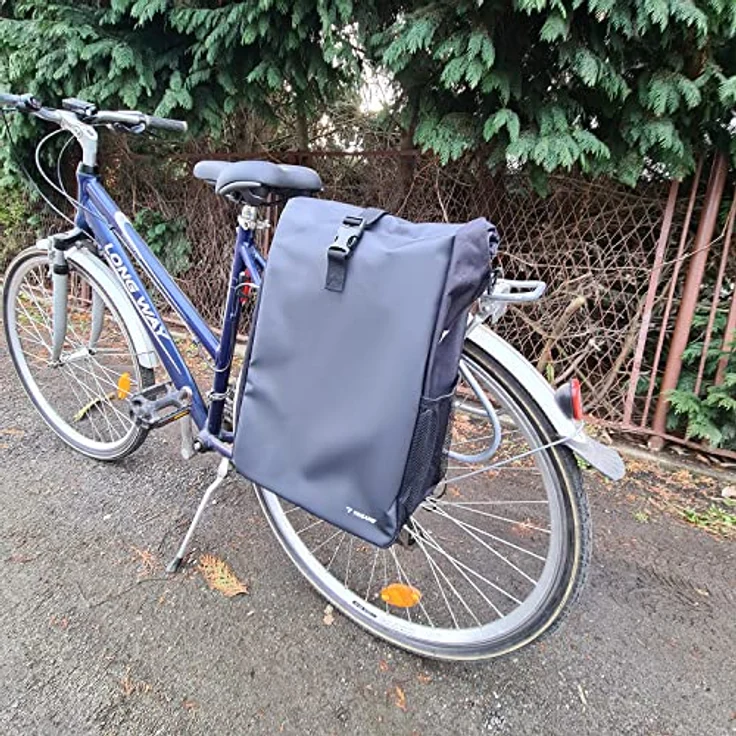 TRIZAND Fahrrad Gepäcktasche Schulter 15L, wasserfester Fahrradrucksack mit Reflektoren und abnehmbarem Schultergurt, Modell 21203 – Bild 2