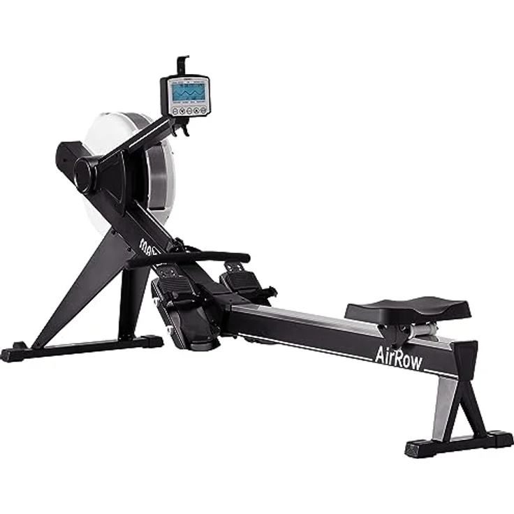 MAXXUS Rudergerät AirRow - Luftwiderstand, 9 Stufen, 150 kg, mit LCD Display, Ergonomisch, Kugelgelagerter Sitz, Smartphone Halter - Rudermaschine, Ruderzugmaschine, Rower, Fitnessgerät für Zuhause – Bild 1