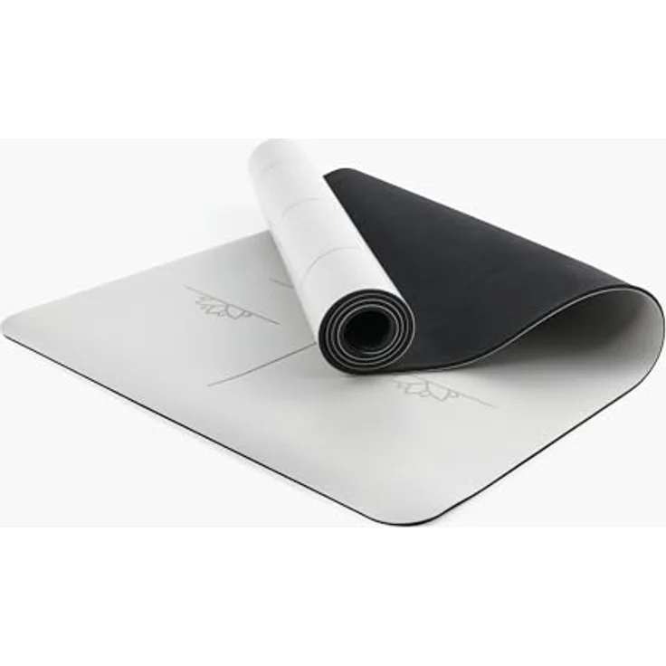 Myga XL Ausrichtungs-Yogamatte, 6 mm dick mit eingezeichneten Körperausrichtungslinien, rutschfester Polsterung, 195 x 68 cm – Bild 3