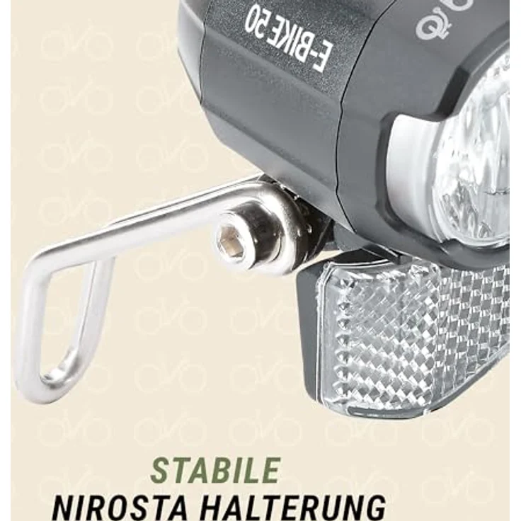 Prophete LED-Batteriescheinwerfer 50 Lux, Montage am Schaft, seitliche Sicherheit, leuchtendes Prophete Logo - Kinderfahrrad Zubehör - blau – Bild 5