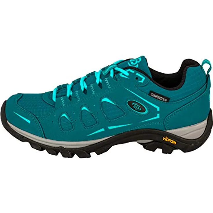 Brütting Mount Frakes Low, Damen Wanderschuhe mit rutschfester Vibram-Laufsohle, Textilausstattung, regulierbarer Schnürung, Grün, Größe 37