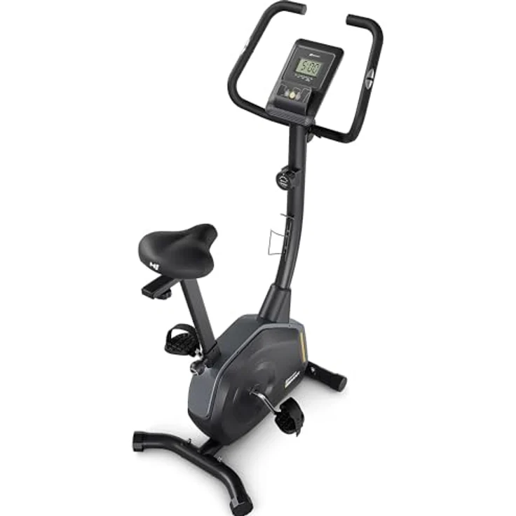 HS HOP-SPORT Heimtrainer Fahrrad HS-4000H Grant mit magnetischem Widerstand und intuitivem LCD-Monitor, Hometrainer mit 16 Widerstandsstufen & Handpulsmessung, bis 125 kg belastbar, in schwarz – Bild 4