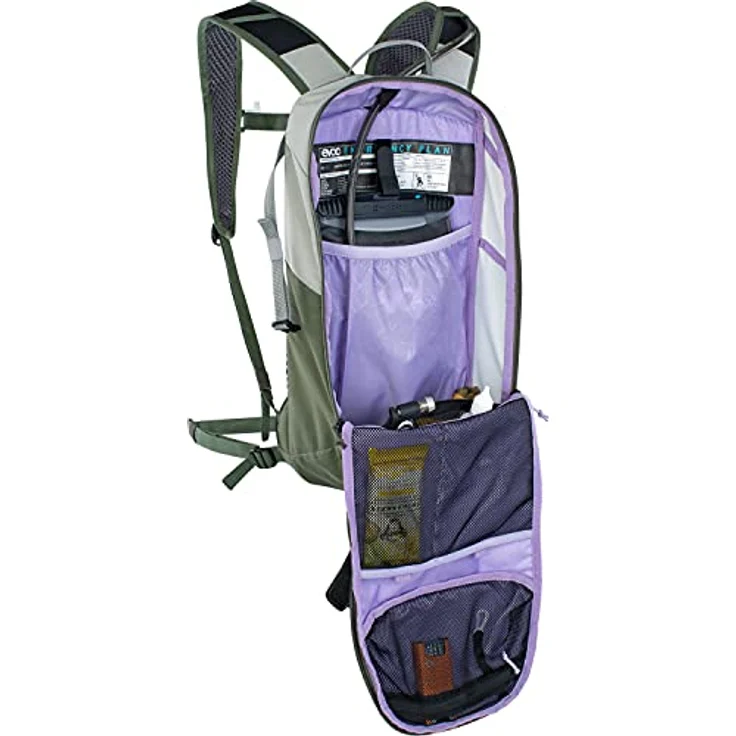 EVOC RIDE 8 Rucksack, 8 Liter Volumen, AIR-PAD-Rückenpolsterung, Helmhalterung, Steingrau/Dunkeloliv – Bild 4