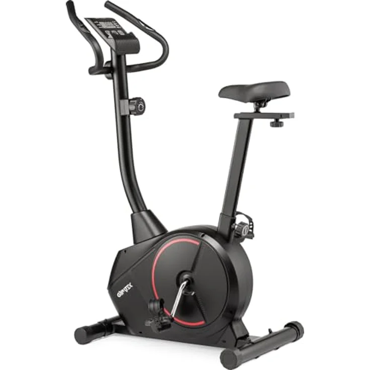 Gymtek Magnetischer Heimtrainer, Fahrrad für Zuhause - bis 135kg - 8 Widerstandsstufen, 9kg Schwungmasse - LCD Display - für Home Gym Fitness – Bild 2