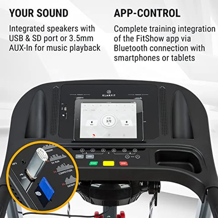Capital Sports Pacemaker F120 Pro, Laufband mit 1,5 PS Motor, 12 km/h, LowNoise-FX Drive, 4P-AntiShock Suspension und Bluetooth-App-Anbindung – Bild 5