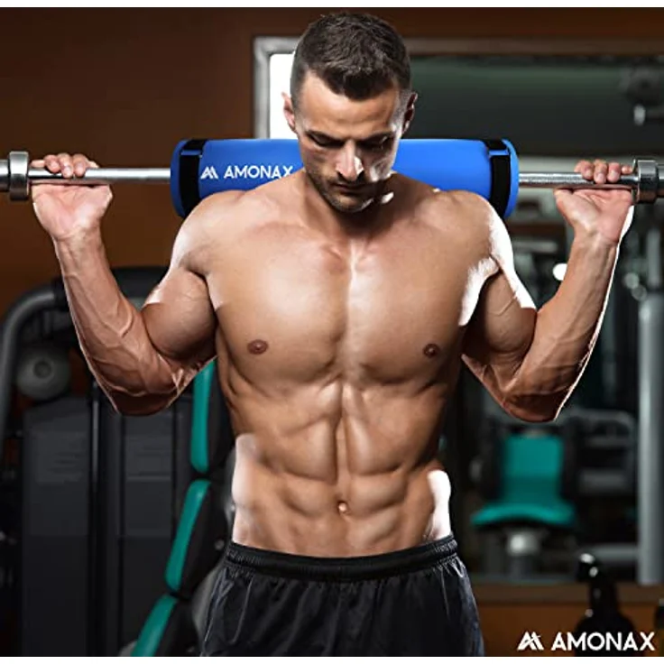Amonax langhantel Polster, extra Dicke nackenpolster langhantel- Barbell Pad Nackenschutz für hip Thrust und Squat, und andere Übungen, Fitness, Krafttraining für Männer und Frauen (Blau) – Bild 3