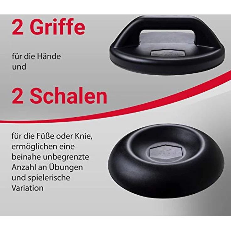 Casada PowerSlider Ganzkörpertrainings-Set - 6-teiliges Set aus Trainingsgeräten für Yoga- & Bodenübungen mit Gleitscheiben-Discs und Trainingsunterlage für Bauchmuskeltraining, Cross Fit, UVM. – Bild 3