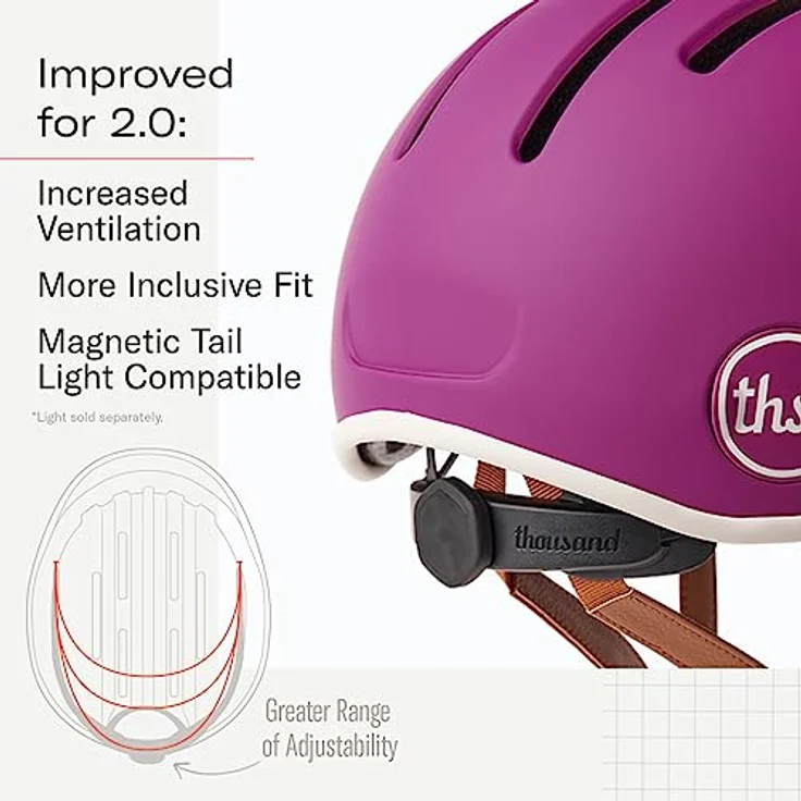 Thousand Heritage 2.0 Fahrradhelm für Erwachsene, Urbaner Stadthelm mit optimierter Passform, Vibrant Orchid, Größe Large – Bild 3