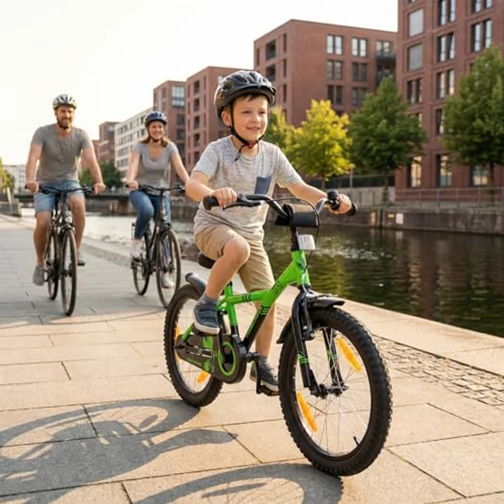 PROMETHEUS BICYCLES HAWK 18 Zoll Kinderfahrrad, 1 Gang, Rücktrittbremse, tiefer Einstieg, für Jungen und Mädchen, TÜV-zertifiziert, stabiler Stahlrahmen, verstellbarer Lenker und Sattel – Bild 2
