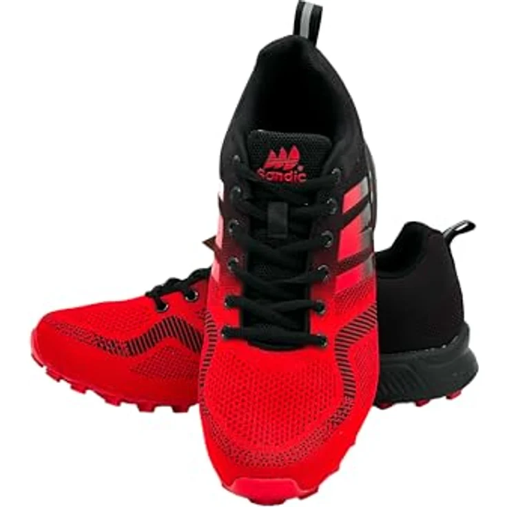 Avior Home Nowalnd Herren Damen Laufschuhe, Sneaker Runners mit atmungsaktivem Obermaterial, rot/schwarz, Größe 30-44 – Bild 2