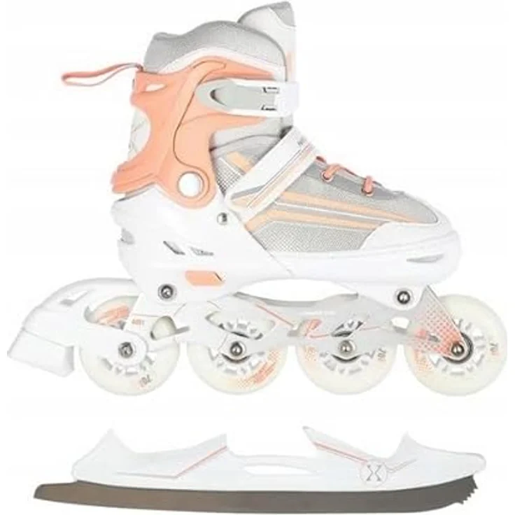 Nils Extreme Inline Skates 2in1 - Rollerblades mit ACEB7-Lager - Verstellbar 29-33 - Grau und Orange - NH18190 – Bild 2