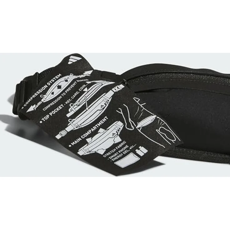 adidas Unisex-Erwachsene Laufgürteltasche, Einheitsgröße, 0,75 l Volumen, recyceltes Polyester, Elasthan, schwarz – Bild 3