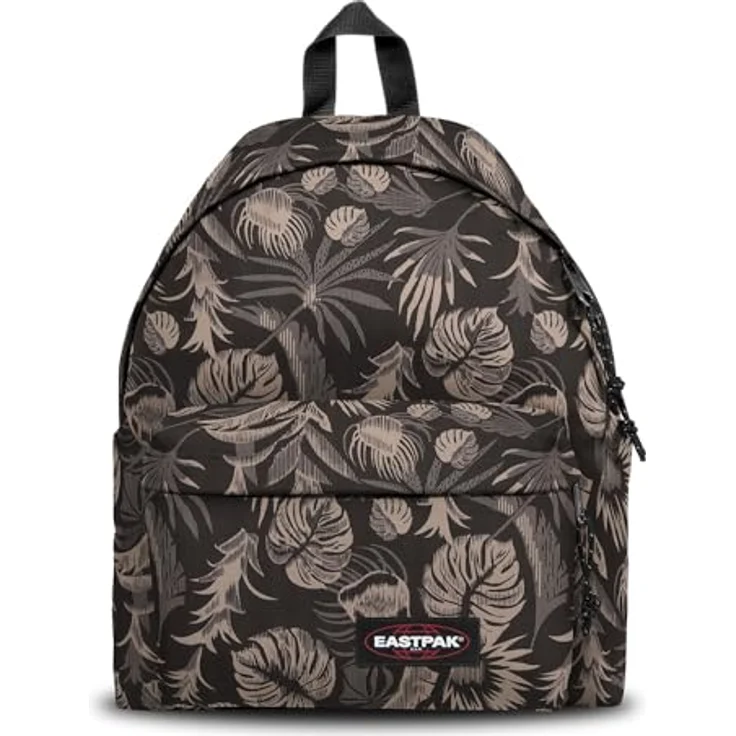 Eastpak Padded PAK'R, Wanderrucksack aus wasserabweisendem Gewebe, Brize Black Grey mit tropischem Blattmuster – Bild 1