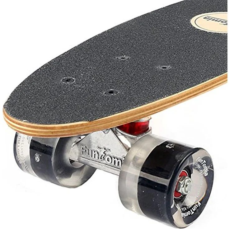 FunTomia Mini-Board Cruiser Skateboard 57cm, 7-lagiges kanadisches Ahornholz, ABEC-9 Kugellager, wählbare LED Rollen, Belastbarkeit 100 kg – Bild 3
