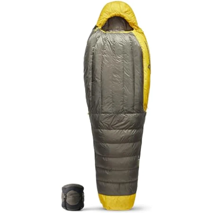 Sea to Summit Spark Ultralight Daunenschlafsack Long (-1°C) - Grau & Gelb - 536g, Mumienschlafsack mit 850+ Loft Ultra-Dry Down, für Wanderungen in 2 Jahreszeiten – Bild 1