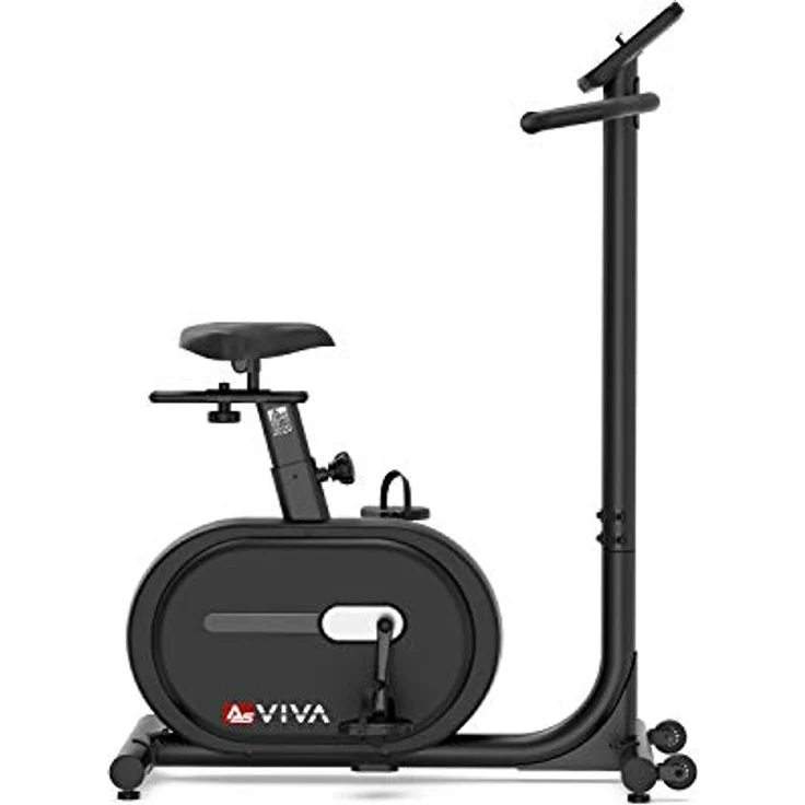 AsVIVA H24 Heimtrainer & Ergometer BT I Hometrainer mit Magnetmotor & Pulsmessung I mit Sportcomputer für Trainingsinfos I Elektronische Widerstandseinstellung | Take-to-Carry-System I inkl. Brustgurt - Preisvergleich – Bild 5