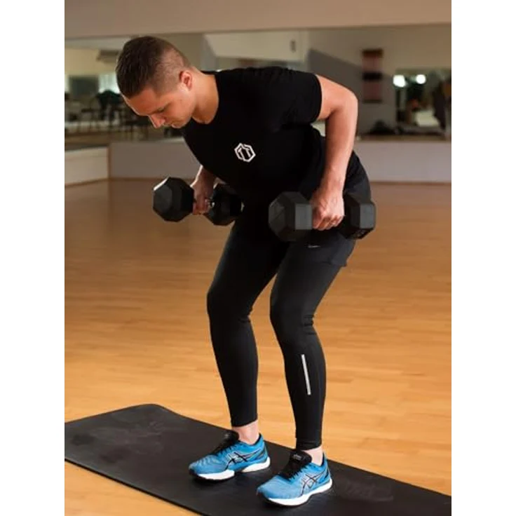 Sporttrend 24® Hexagon Hantel 1-50KG, Einzeln, verchromter Griff | sechseckige Kurzhantel, rutschfeste Kompakthantel, gummierte Hex Hanteln – Bild 5