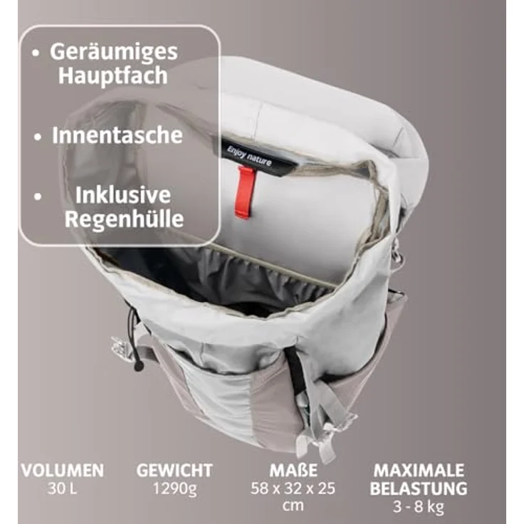 VAUDE Brenta 30 – Wanderrucksack 30L mit ergonomischem Tragesystem, atmungsaktiver Rückwand und Trinksystem-Fach – Bild 4