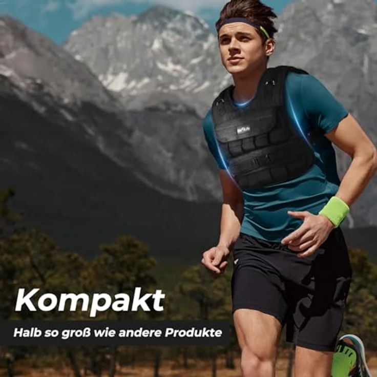 DH FitLife Verstellbare Gewichtsweste 20KG Kompakt u. Stabil zum Muskelaufbau u. Krafttraining | Weighted Vest | Laufweste Damen Herren | Fitnessweste Trainingsweste - Preisvergleich – Bild 2