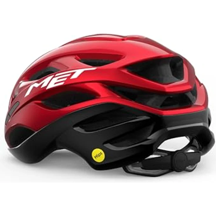 MET ESTRO MIPS Fahrradhelm, schwarz-rot glänzend, Größe M, mit MIPS-Technologie und optimaler Belüftung – Bild 2