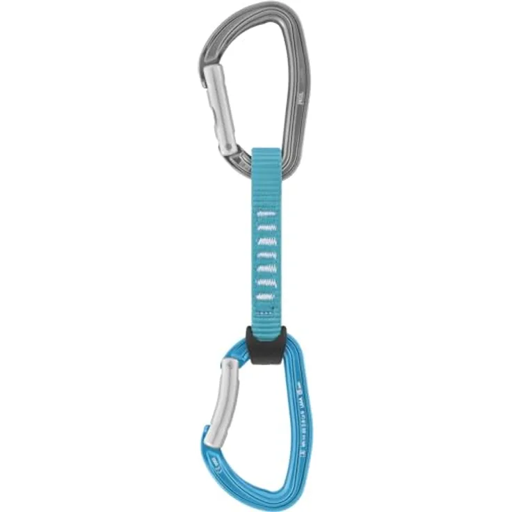 PETZL DJINN AXESS Expresset, unisex Karabiner, Türkis, 12 cm, hohe Strapazierfähigkeit, einfaches Ein- und Aushängen, Keylock-System