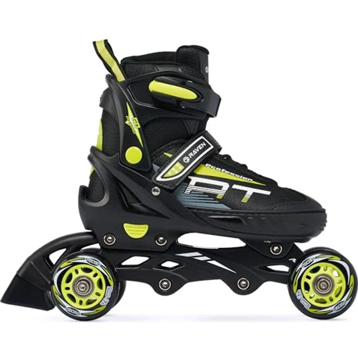 RAVEN Profession 4in1 Inlineskates, verstellbare Triskates und Rollschuhe für Kinder und Erwachsene, Black/Lime, Größe 38-42 (25cm-27,5cm) – Bild 5