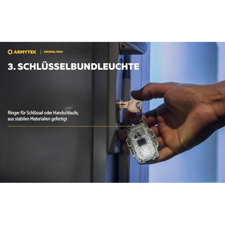 Armytek Crystal WUV, Kompakte Multifunktionslampe 6 in 1 mit 150 Lumen weißem Licht und 325 mW UV-Licht, bis 50 Tage Leuchtdauer – Bild 5