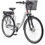Telefunken E-Bike Elektrofahrrad Alu, RC657 Multitalent, 7-Gang Shimano Nabenschaltung, Pedelec Citybike leicht mit Fahrradkorb, Weiß - Preisvergleich