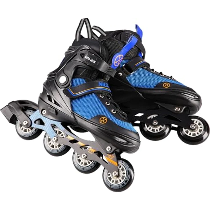 Nils Extreme 2-In-1 Inliner Eishockey Camille, robuste Polyurethan-Sohle, Schnürung für perfekten Sitz, Farbe Schwarz-Orange, Größe L (39-43) – Bild 4