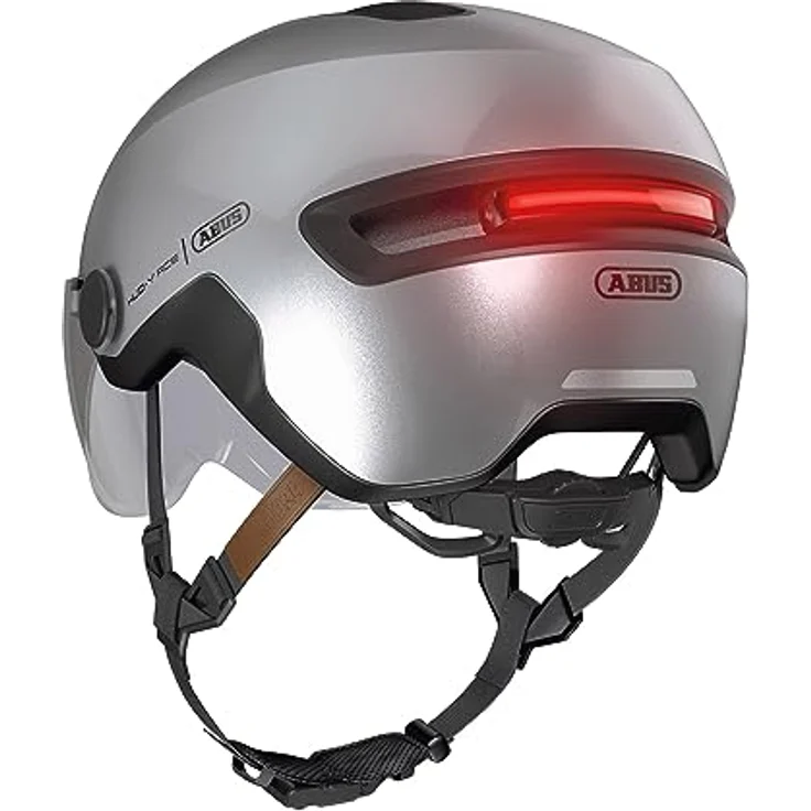 Abus HUD-Y ACE, Velohelm mit integrierten Glas-Visier und aufladbarer Heck-LED, 54 - 58 cm – Bild 4