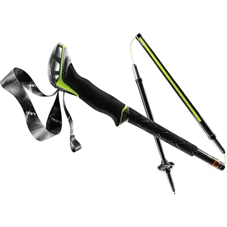 LEKI Sherpa FX.One Carbon Trekkingstöcke, faltbar, 4-teilig, naturalcarbon-Neonyellow-White, 135 CM, 490 g – Bild 3