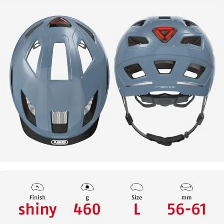Abus Helm Hyban 2. 0 - Glacier Blue 56 - 61 cm – Bild 4