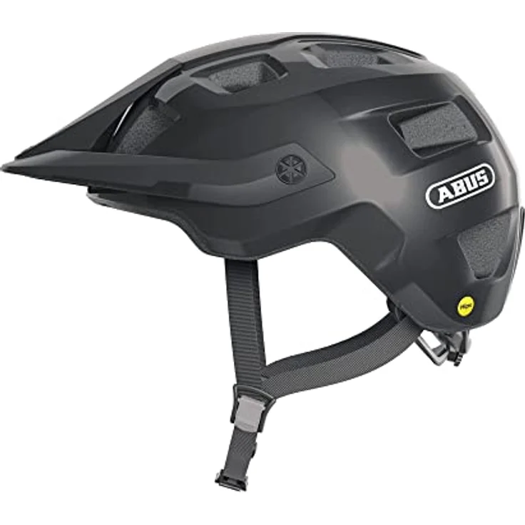 ABUS MoTrip MIPS MTB-Helm, Hochwertiger Fahrradhelm mit MIPS-Aufprallschutz, für Damen und Herren, Schwarz Glänzend, Größe L – Bild 1