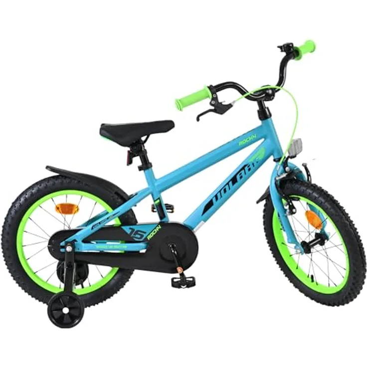 Volare Rocky Kinderfahrrad, 16 Zoll für Jungen, Grün mit geschlossenen Kettenschutz, Handbremse und Rücktrittbremse