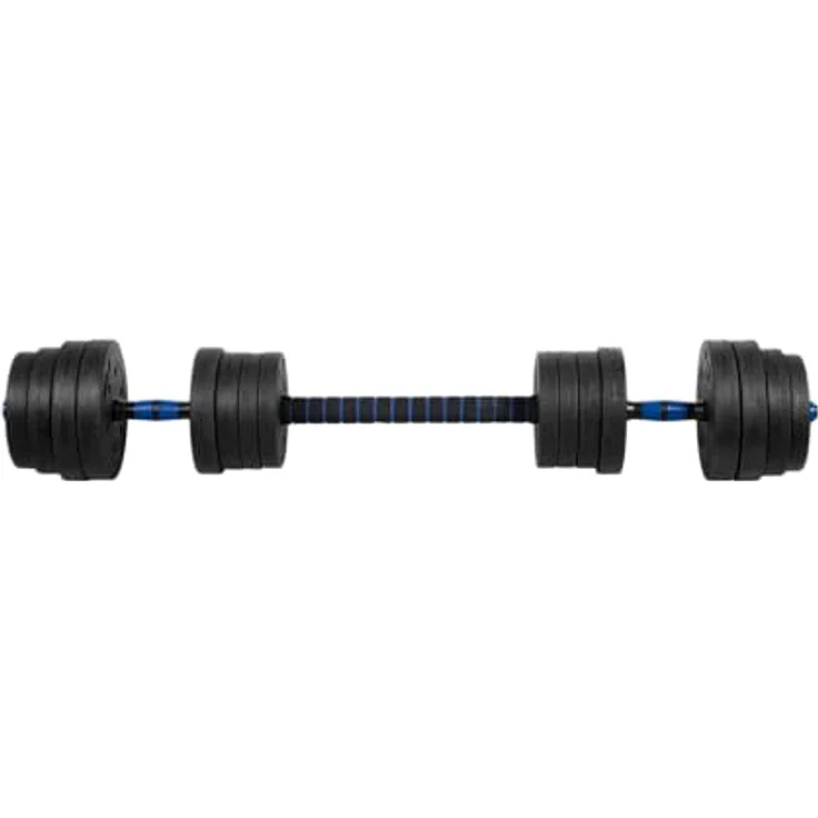 REBEL ACTIVE Bitumen-Hantelset mit Verbindungsstange, 2x15 kg, zementgefüllt, vielseitig für Krafttraining – Bild 4