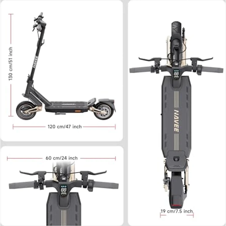 NAVEE ST3 PRO E-Scooter ABE Zertifiziert - 450W 75KM Vierfachaufh?ngung-Federungssystem – Bild 8