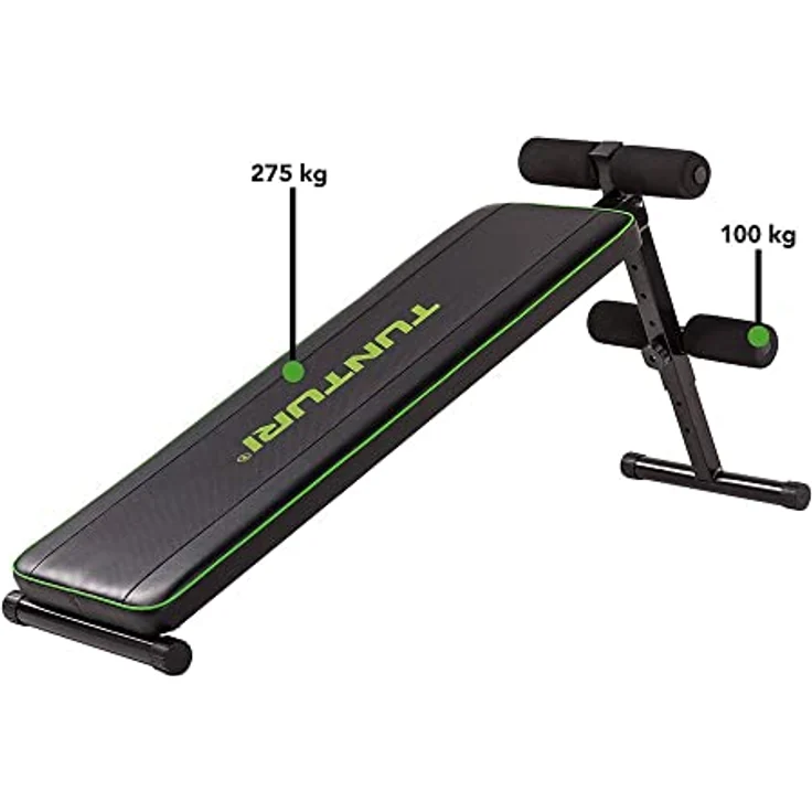 Tunturi AB20 Bauchtrainer, negativ Winkel, Bauchbrett mit Beinrollen, zusammenklappbar – Bild 2