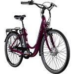 Agon Axis E Bike Citybike 26 Zoll Elektrofahrrad 250W Motor bis 115 km 3 Gang 10,4 Ah Lithium Ionen Akku Gepäckträger Damen und Herren 140-165 cm (Purple Violet, 46 cm)