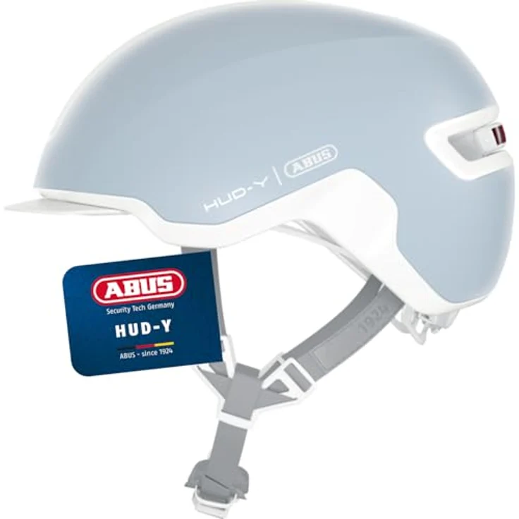 ABUS Urban Helm HUD-Y, Fahrradhelm mit magnetischem, aufladbarem LED-Rücklicht und Magnetverschluss, für Damen und Herren, pure aqua, Größe M – Bild 1