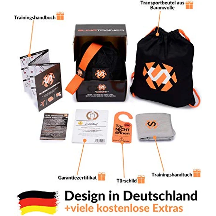 Septagon Sports® Premium Sling Trainer Set V.2023 Suspension Trainer mit Handtuch, Rucksackbeutel und Trainingsbuch - Schlingentrainer für Functional Training mit Türanker + Qualitätszertifikat – Bild 5
