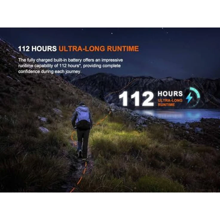 Fenix HL12R V2.0, Lila Wiederaufladbare Outdoor Stirnlampe mit 500 Lumen, 125 m Reichweite, 112 Stunden Akkulaufzeit, IP66, mit weißem und rotem Strahl – Bild 5