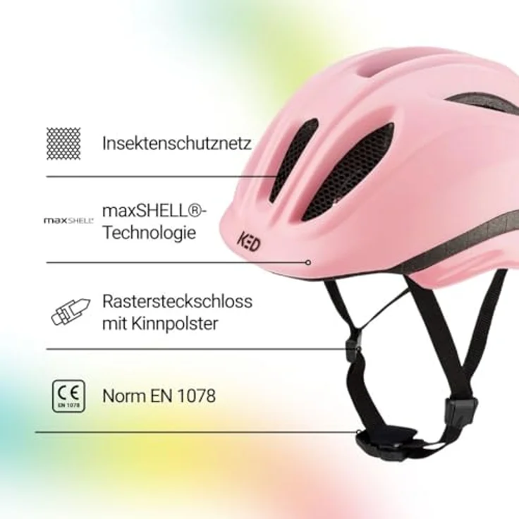 KED Kids Youth Meggy III Trend Fahrradhelm, Flamingo Pink, S (46-51cm) - Made in Germany, MAX Shell-Technologie, Verstellbares System, Insektenschutznetz – Bild 3