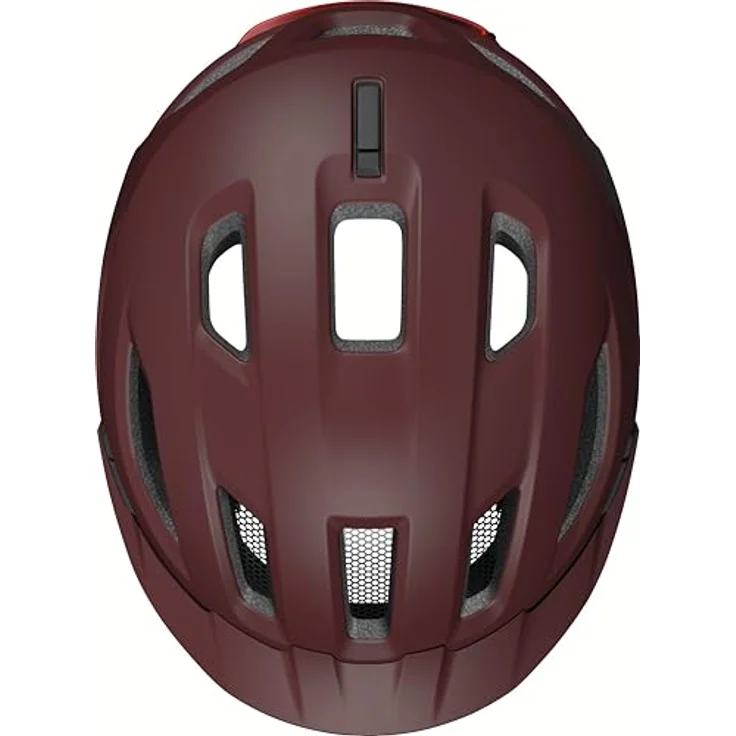 ABUS Stadthelm Urban-I 4.0 ACE, Fahrradhelm mit aufladbarem Rücklicht, 4 Leuchtmodi, Schirm, Zopf-Öffnung, magnetischem Verschluss - Größe L, rot – Bild 5
